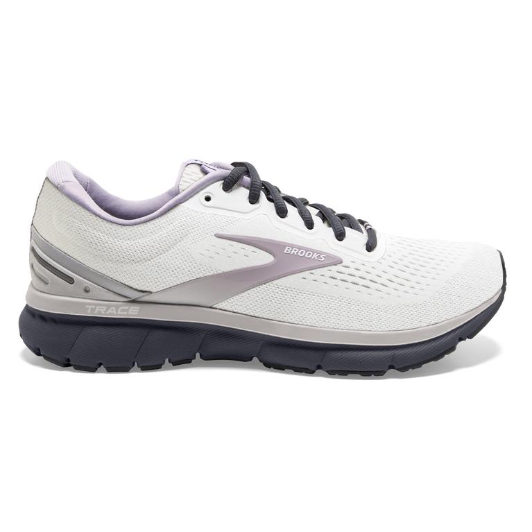 Brooks Womens Trace Adaptive Road Running Shoes - White/Grey/Ombre Blue (936210-RDX)